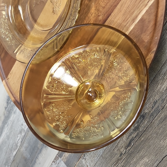 Federal Glass Cabbage Rose Dish - Picture 6 of 7